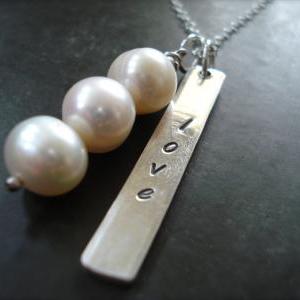 Personalized Pearl Necklace, Pearls Of Wisdom,..