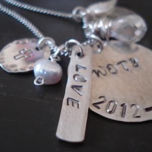 Hand Stamped Necklace- Personalized Necklace-..