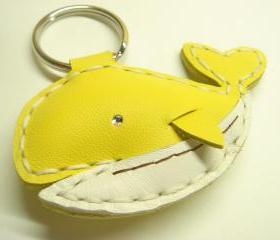 Umi The Whale Leather Keychain ( Yellow ) on Luulla