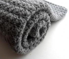 Afghan Blanket Crochet Lapghan Gray Throw MADE TO ORDER on Luulla