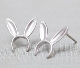 Cute Bunny Earrings In Silver on Luulla