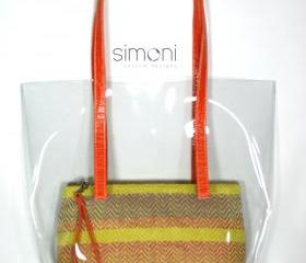 I Love Colours Hand-woven Purse In Plastic Bag And Orange Handles. on ...