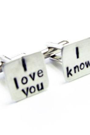 Love Cufflinks Square I Love You I Know Square Personalized Keepsake Gift For Him Guys Men Father Wedding Birthday Cuff Links Star Wars