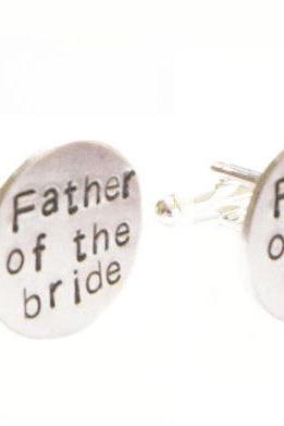 Father of the bride Groom Cufflinks Hand Stamped Men Personalized gift custom cuff links wedding birthday jscjewelry abellagifts