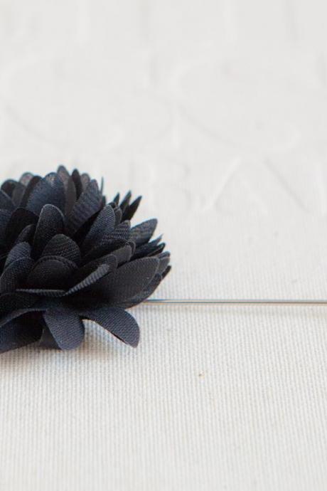 KAYLA-Black Men's flower Boutonniere / Buttonhole for wedding,Lapel pin,tie pin