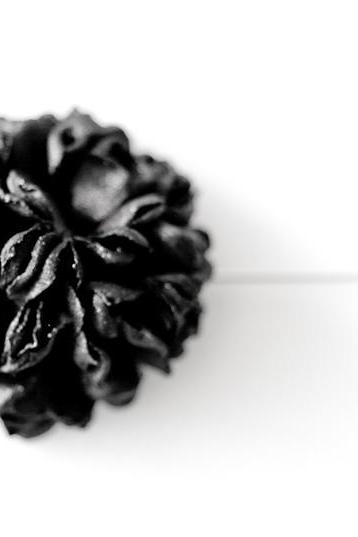 ESTHER-Black Men's flower Boutonniere/Buttonhole for wedding,Lapel pin,hat pin,tie pin