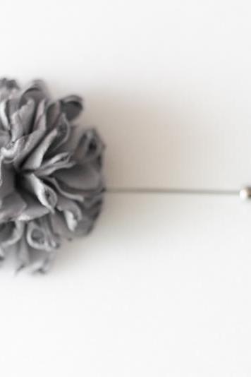 ESTHER-Grey Men's flower Boutonniere/Buttonhole for wedding,Lapel pin,hat pin,tie pin