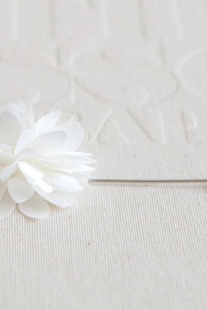 KAYLA-Ivory Men's flower Boutonniere / Buttonhole for wedding,Lapel pin,tie pin
