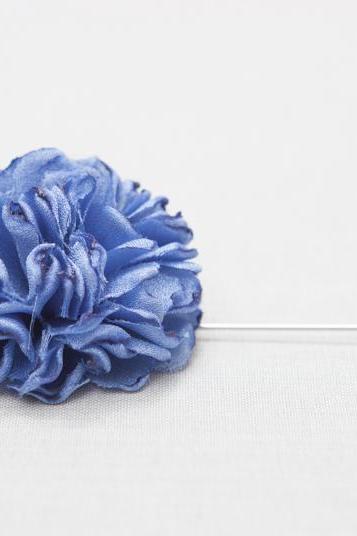 ESTHER-Blue Men's flower Boutonniere/Buttonhole for wedding,Lapel pin,hat pin,tie pin