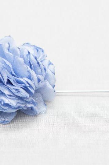 ESTHER-Light Blue Men's flower Boutonniere/Buttonhole for wedding,Lapel pin,hat pin,tie pin