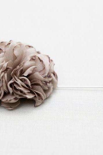 ESTHER-taupe Brown Men's flower Boutonniere/Buttonhole for wedding,Lapel pin,hat pin,tie pin