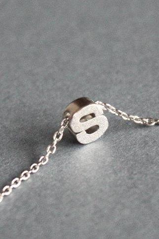  Tiny initial S necklace, personalized necklace, initial jewelry