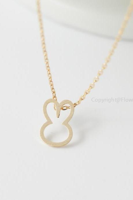 Cute Bunny Necklace In Gold,bunny Rabbit