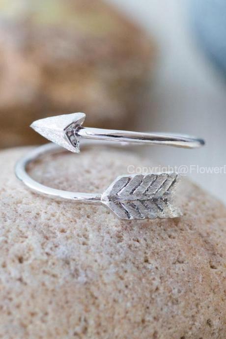 Arrow Rings,adjustable Ring In Silver