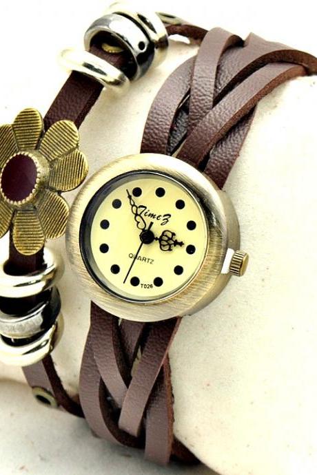 Shipping Round Dial Leather Band Women&amp;amp;#039;s Watch