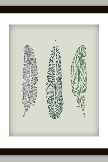 Feather Bathroom Art Print Poster (Customize with any color)