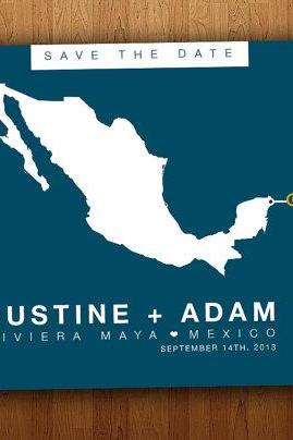 Mexico Save the Date Wedding Printable Postcard