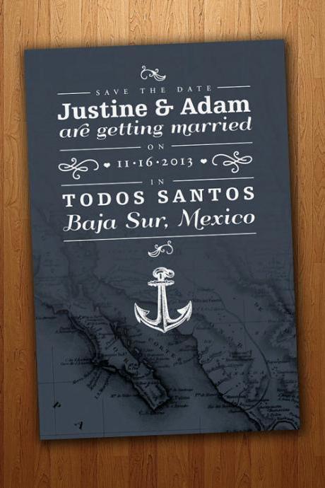 Any Location - Save the Date Wedding Card (Listing features Baja, Mexico)