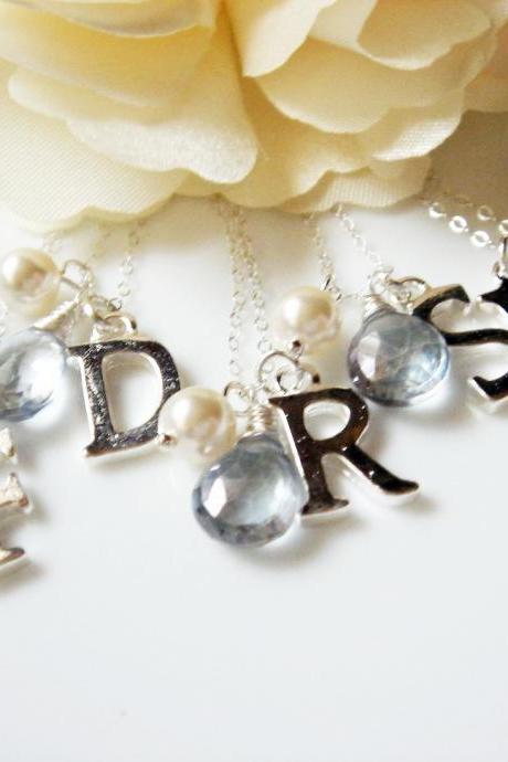 Personalize Your Own Blue Quartz Pearl Sterling Silver Necklace