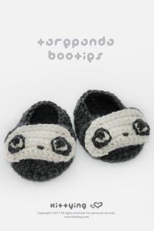 Tarepanda Baby Booties Crochet PATTERN, SYMBOL DIAGRAM (pdf) by kittying