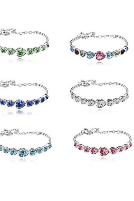Fashion Austrian Love Crystal Bracelet (muti-colors)