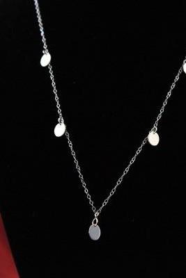 Sterling Silver Blanks Necklace, Tiny Oval Blanks Necklace