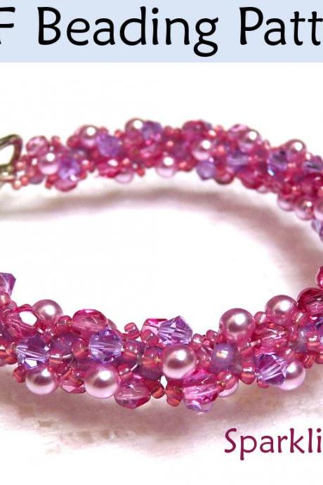 Beading Tutorial Pattern Bracelet Necklace - Double Spiral Stitch - Simple Bead Patterns - Sparkling Spiral #424