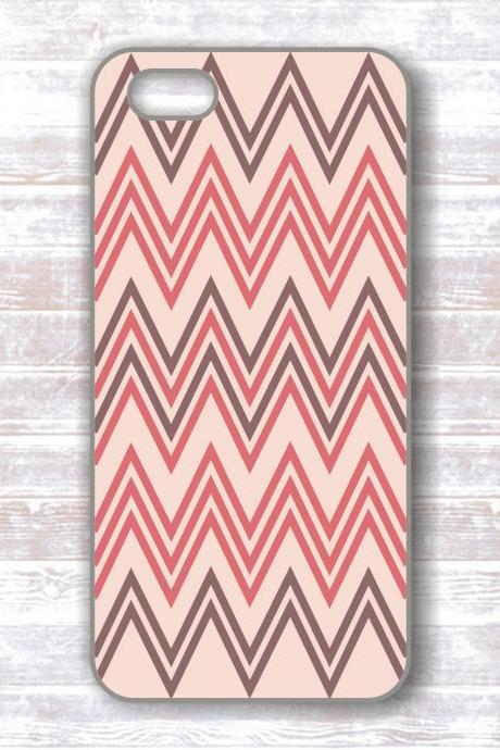 iPhone 4/4S Case - Pink And Gray Chevron - Unique Protective Covers for iPhones