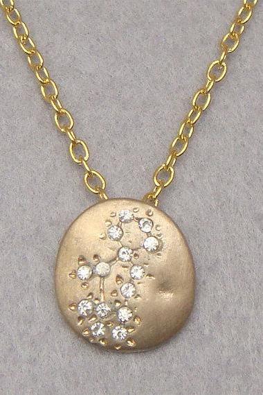 Virgo -personalized Zodiac Constellation chain necklace - August September Birthday