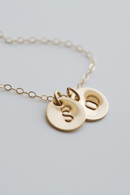 Customize Two Initial Necklace,14k Gold Filled, Family, Couple,birthday,best Friend, Kid, Sisterhood, Mother&amp;amp;#039;s Jewelry