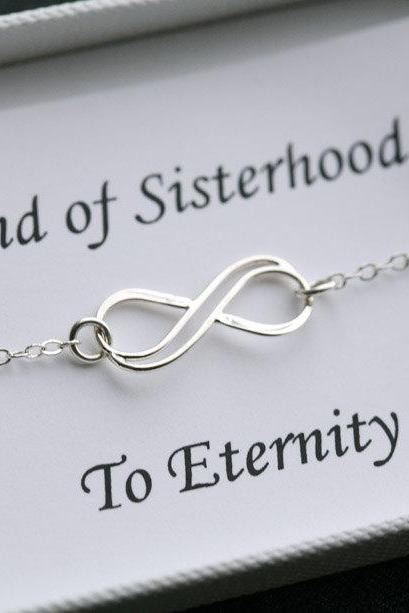 Sisterhood Infinity Love Bracelet,sisters For Infintiy,mother Of Groom,custom Birthstone,thank You Card,greeting