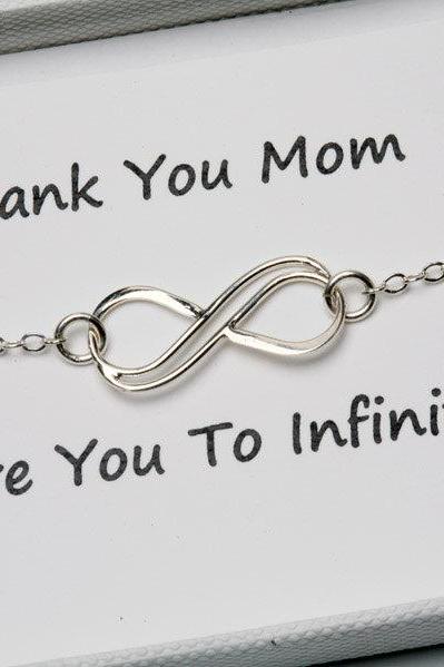 Mother infinity love bracelet,Grandma,Mother jewelry,Mother of groom,Custom birthstone,Thank you card,greeting