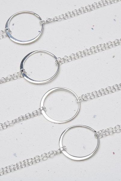 Set of 6,Karma bracelet,Circle Bracelet,Eternity love circle,Sisterhood,Sterling Silver,wire wrapped,Wedding jewelry,Bridesmaid gifts