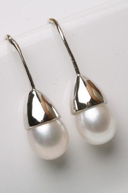 Classic AAA grade freshwater pearl sterlig silver earrings,Silver,Mother's Jewelry,Simply daily Earriny,mother jewelry,maid of honer