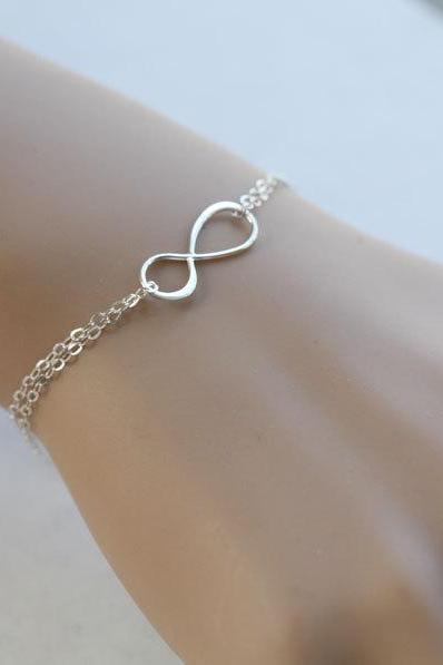 Infinity Bracelet, Friends Bracelet,bridesmaid Gifts,friendship,eternity Infinity Sterling Silver Bracelet,sisterhood,graduation