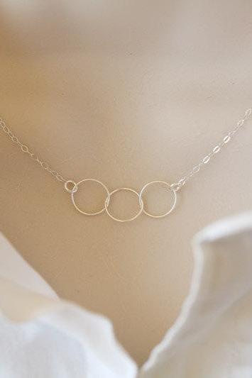 Circle Necklace,Eternity Love circle,Best Friend Gifts,Little Forever Love Circle Links Sterling Silver Necklace,Bridesmaid Gifts