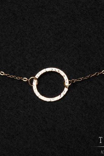 Circle Necklace,karma Necklace,eternity Love Circle,gold Fill,hammered Circle,simply Daily Jewelry,birthday,sisterhood,bridesmaid Gifts