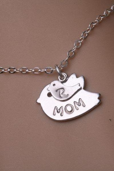 Mother bracelet,Bird initial,One baby,Bird initial bracelet,Gradema,Family bracelet,Mom bird baby,Babyshower gift