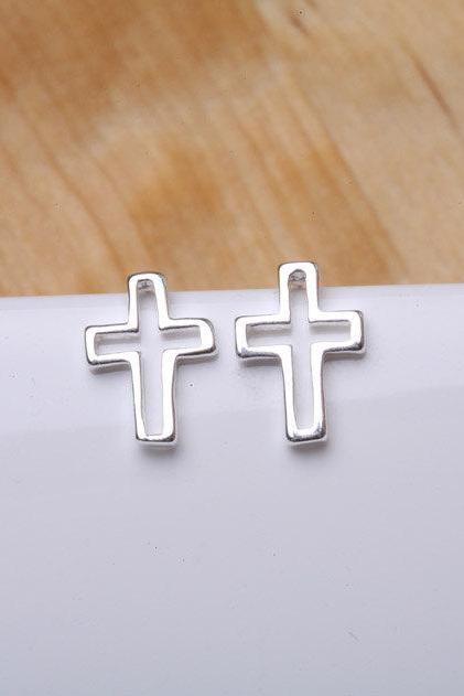Tiny cross Earrings,Sterling Silver,Blessed,Everyday Earrings,horizontal cross,Daily Jewelry