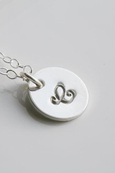 Custom Initial Sterling silver Necklace, Tiny Initial Letter charm, Everyday daily Jewelry, Birthday, Bridesmaids Jewelry