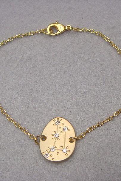 Libra -personalized Zodiac Constellation chain bracelet - September October Birthday