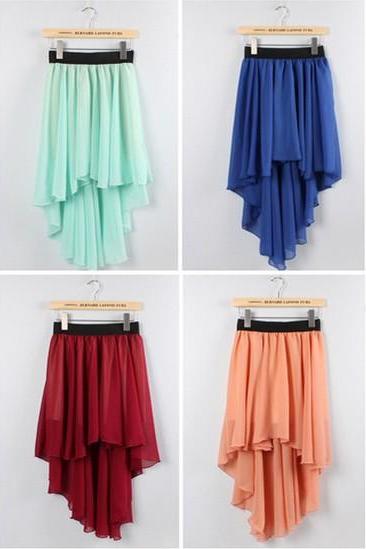 Fashion Skirt Ladies Long Maxi Skirt Elastic Waist （8 Colors)
