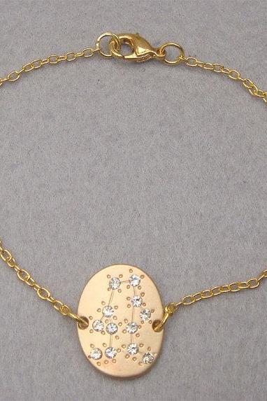 Gemini -personalized Zodiac Constellation chain bracelet - May June Birthday