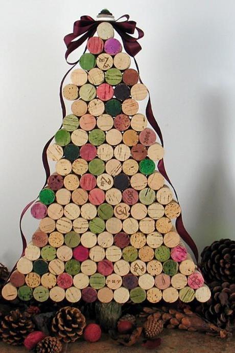 Wine Cork Christmas Tree Wreath