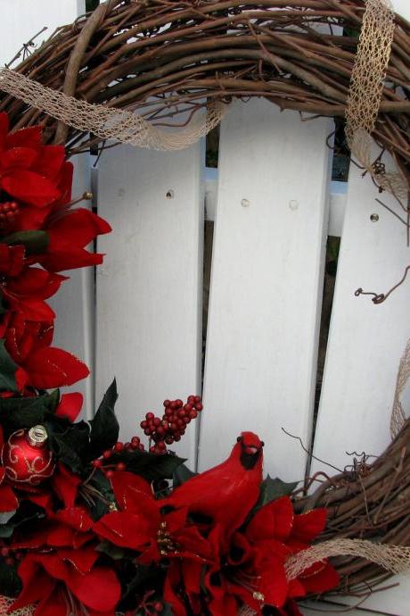 Christmas Cardinal Wreath