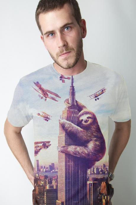 Sloth, Empire State Building, Slothzilla, Men&amp;amp;#039;s Tee, Sloth T Shirt, Available S M L Xl 2xl