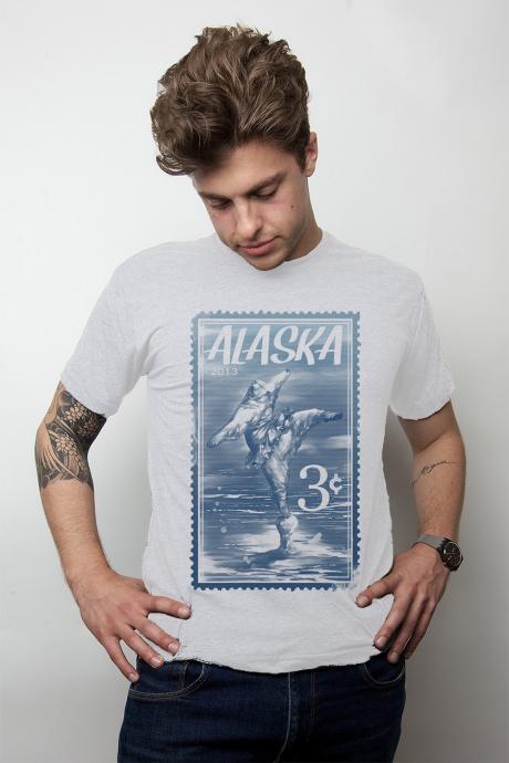Last Dance, Polar Bear Tee, Ballerina Bear T-shirt, Alaska Stamp Tee, Available S-2XL
