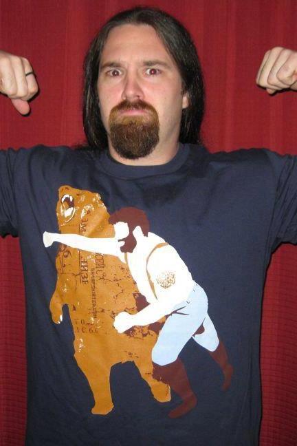 tshirt, tee, Man Punching Bear Men's t-shirt, sizes S-2XL available