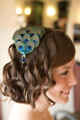 Ashley - Peacock Feather Headband