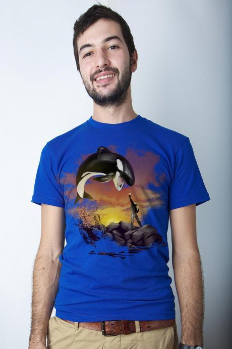 Willy the Killer, Killer Whale, Orca, Free Willy, Sunset S-2XL Available